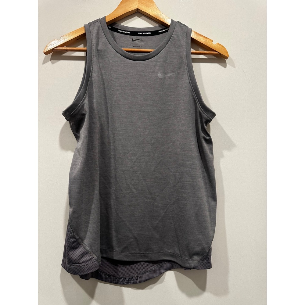 Nike Running Dri-FIT Tank Top Womens Small Gray Sleeveless Workout Shirt